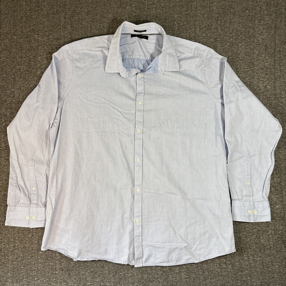 Marc Anthony Button Up Shirt Mens XXL Light Blue Slim Fit Casual 100% Cotton